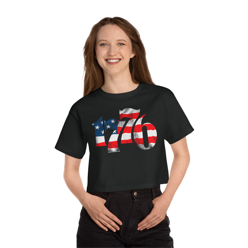 1776 American Flag Cropped T-Shirt
