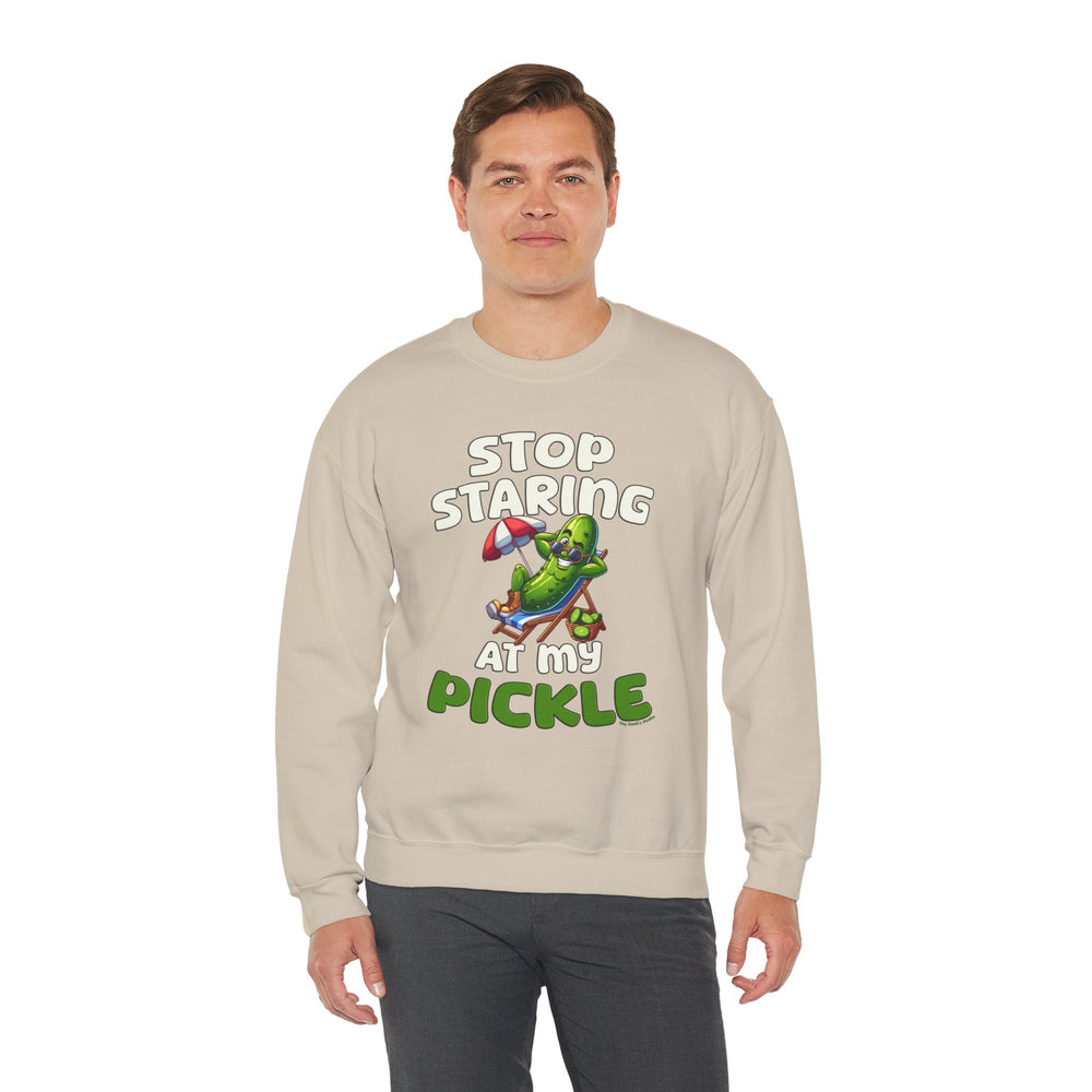 Stop Staring At My Pickle Crewneck Sweatshirt