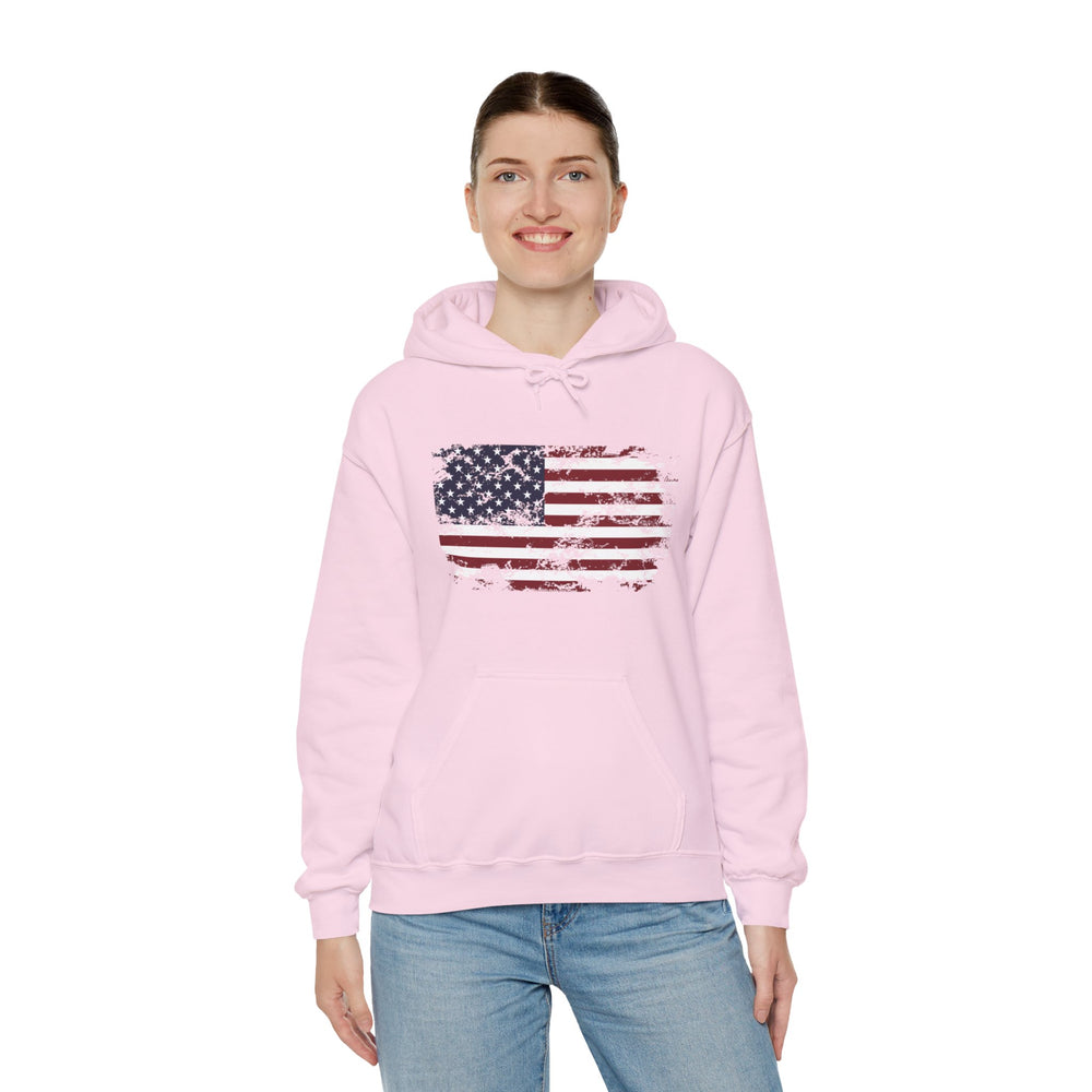 Vintage Style American Flag Hooded Sweatshirt