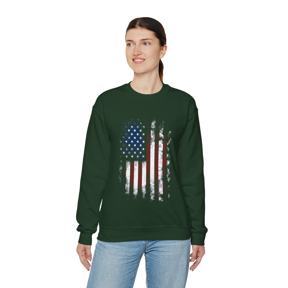 Distressed American Flag Crewneck Sweatshirt