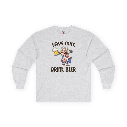 Save Milk Drink Beer Long Sleeve Tee