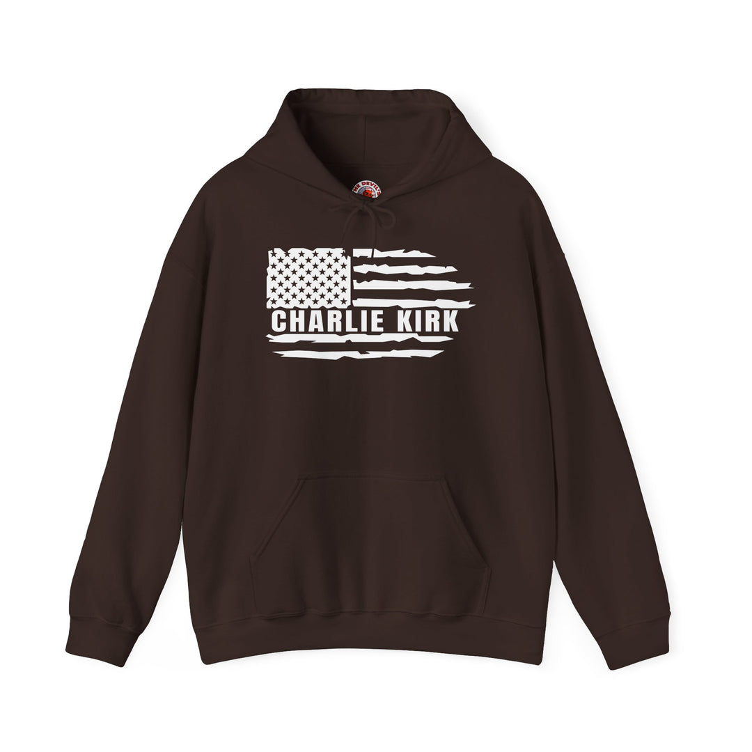 Charlie Kirk Flag Hooded Sweatshirt