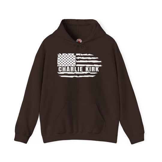 Charlie Kirk Flag Hooded Sweatshirt