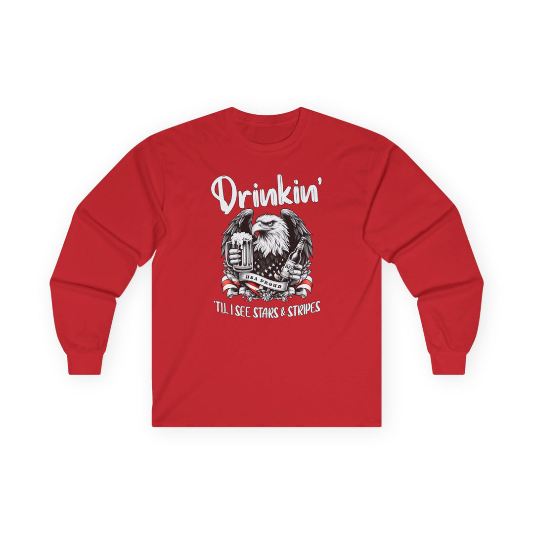 Drinkin' Til I See Stars & Stripes Long Sleeve Tee