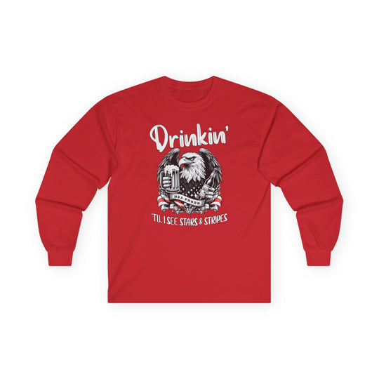 Drinkin' Til I See Stars & Stripes Long Sleeve Tee