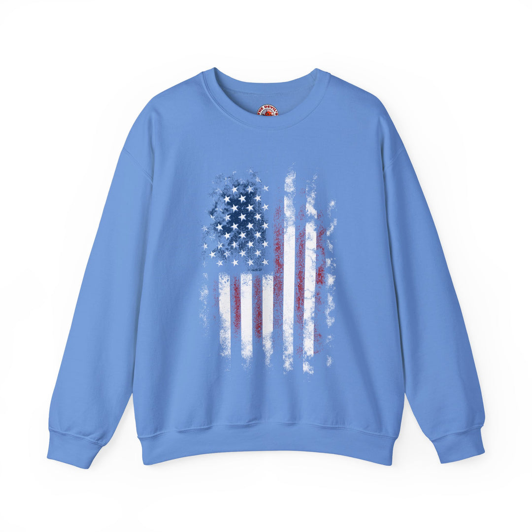 Distressed American Flag Crewneck Sweatshirt