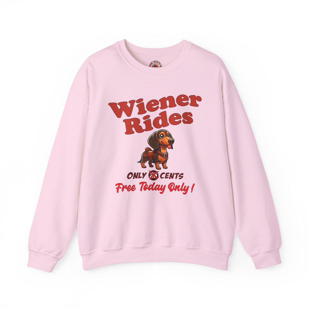 Free Wiener Rides Crewneck Sweatshirt