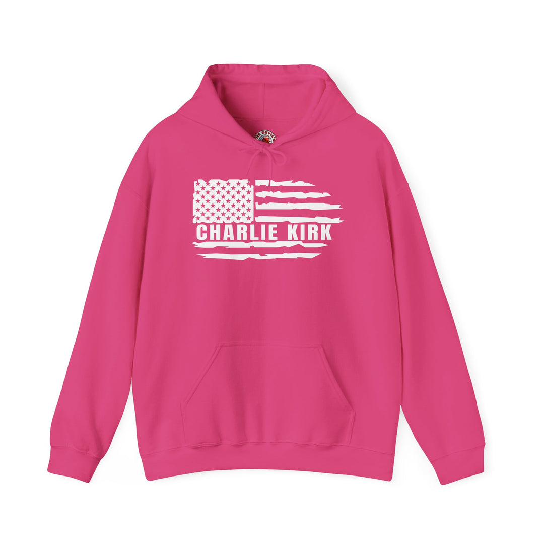 Charlie Kirk Flag Hooded Sweatshirt