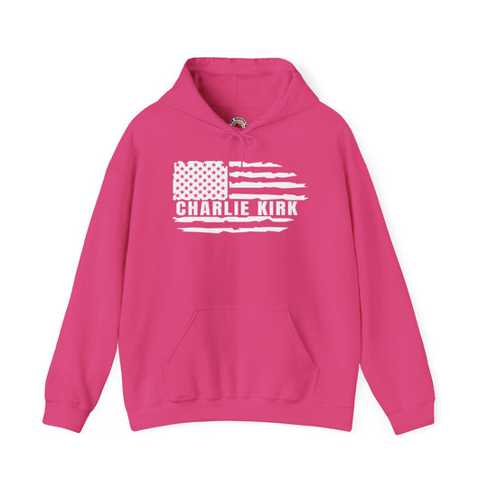 Charlie Kirk Flag Hooded Sweatshirt