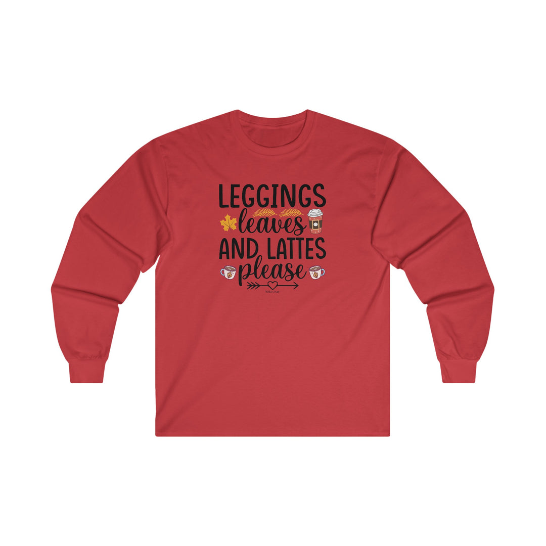 Leggings Leaves and Lattes Please Long Sleeve Tee