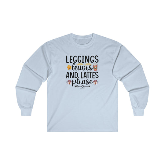 Leggings Leaves and Lattes Please Long Sleeve Tee