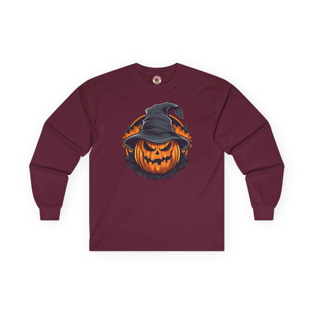 Scary Witch Pumpkin Halloween Long Sleeve Tee