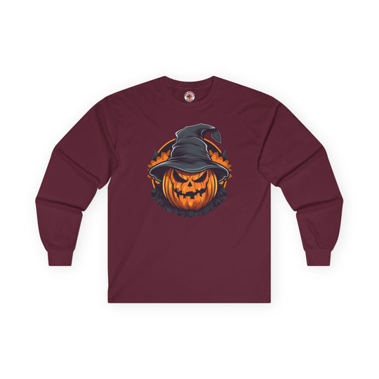Scary Witch Pumpkin Halloween Long Sleeve Tee