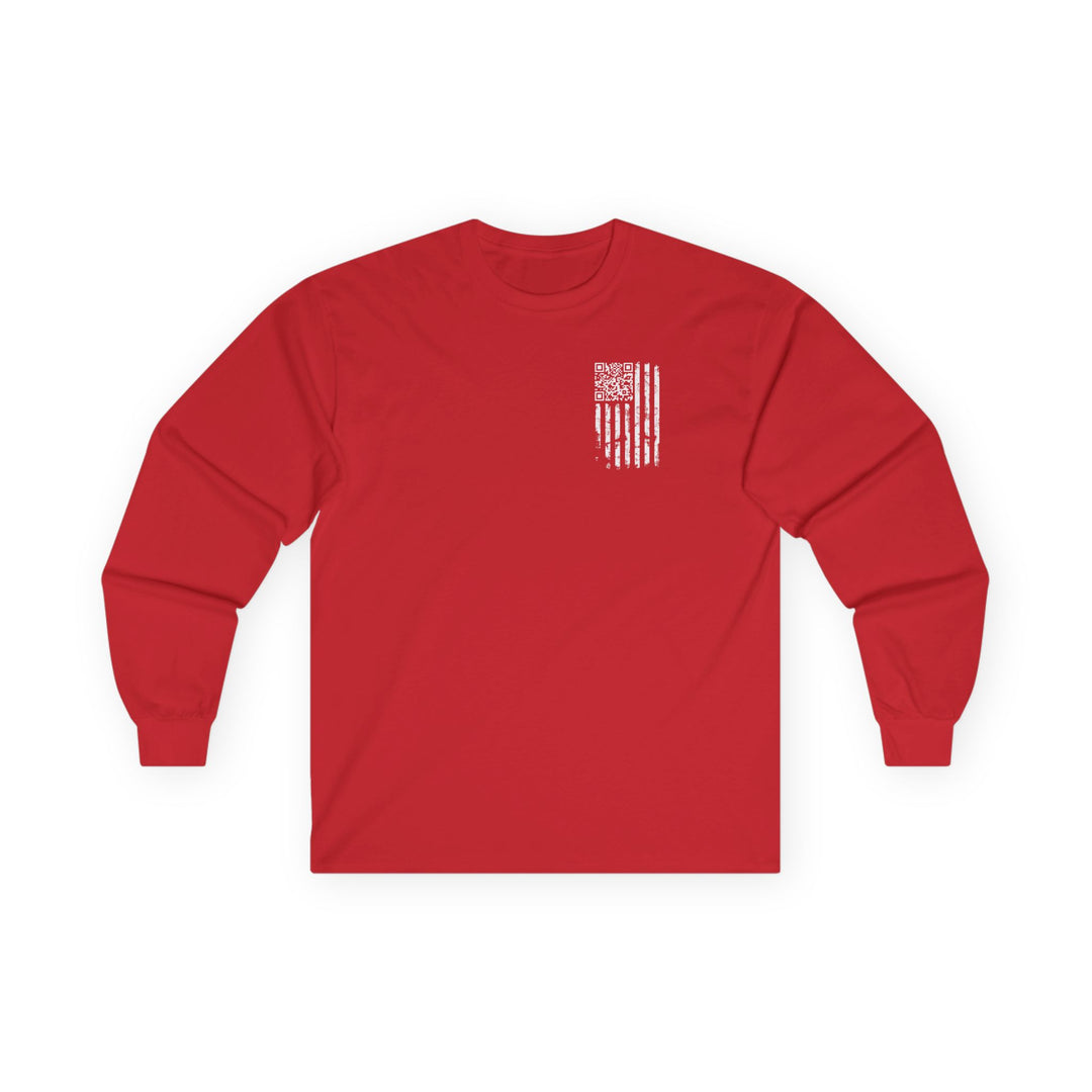 American Flag QR Code Long Sleeve Tee
