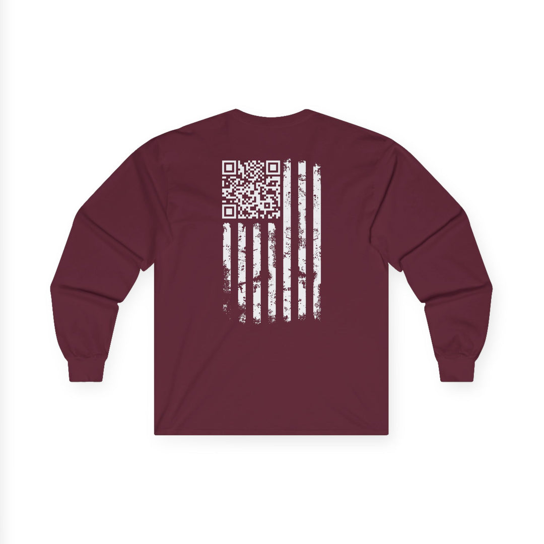 American Flag QR Code Long Sleeve Tee