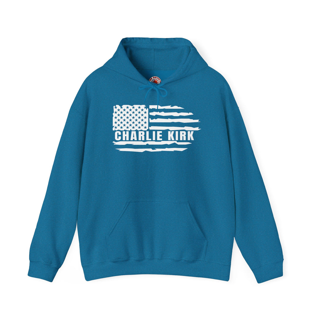 Charlie Kirk Flag Hooded Sweatshirt