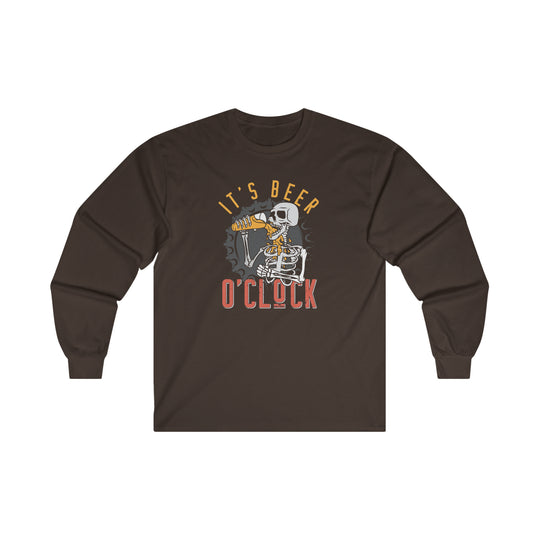 It's Beer O'Clock Skeleton Long Sleeve Tee