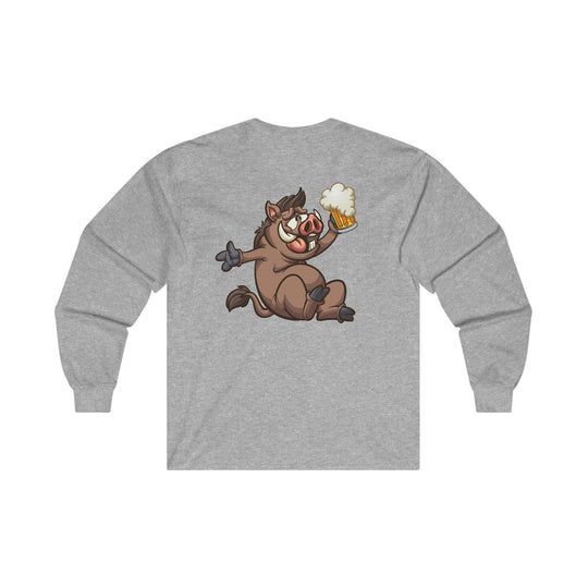 Beer Drinking Boar Long Sleeve Tee