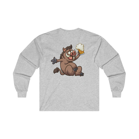 Beer Drinking Boar Long Sleeve Tee