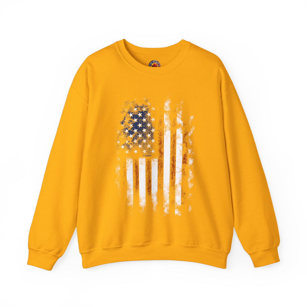 Distressed American Flag Crewneck Sweatshirt