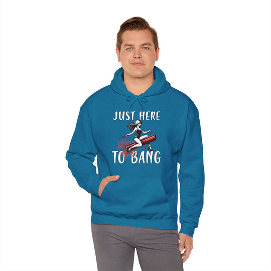 Just Here To Bang Firework Hooded Sweatshirt