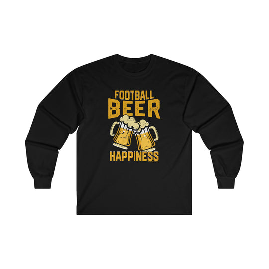 Football Beer and Happiness Long Sleeve Tee