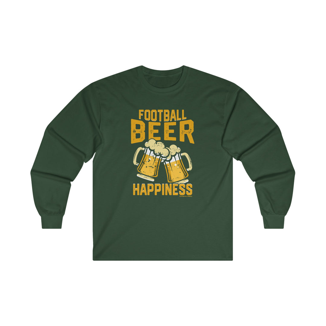 Football Beer and Happiness Long Sleeve Tee