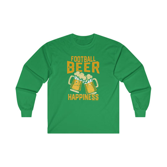 Football Beer and Happiness Long Sleeve Tee