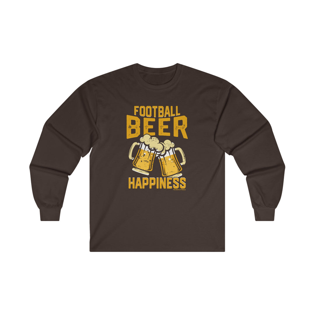 Football Beer and Happiness Long Sleeve Tee