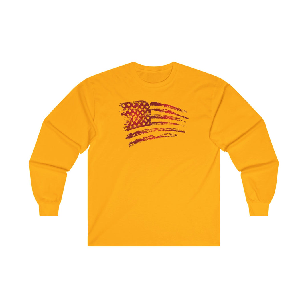 Red American Flag Long Sleeve Tee