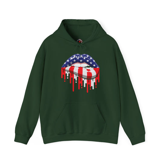 American Flag Lips Hooded Sweatshirt