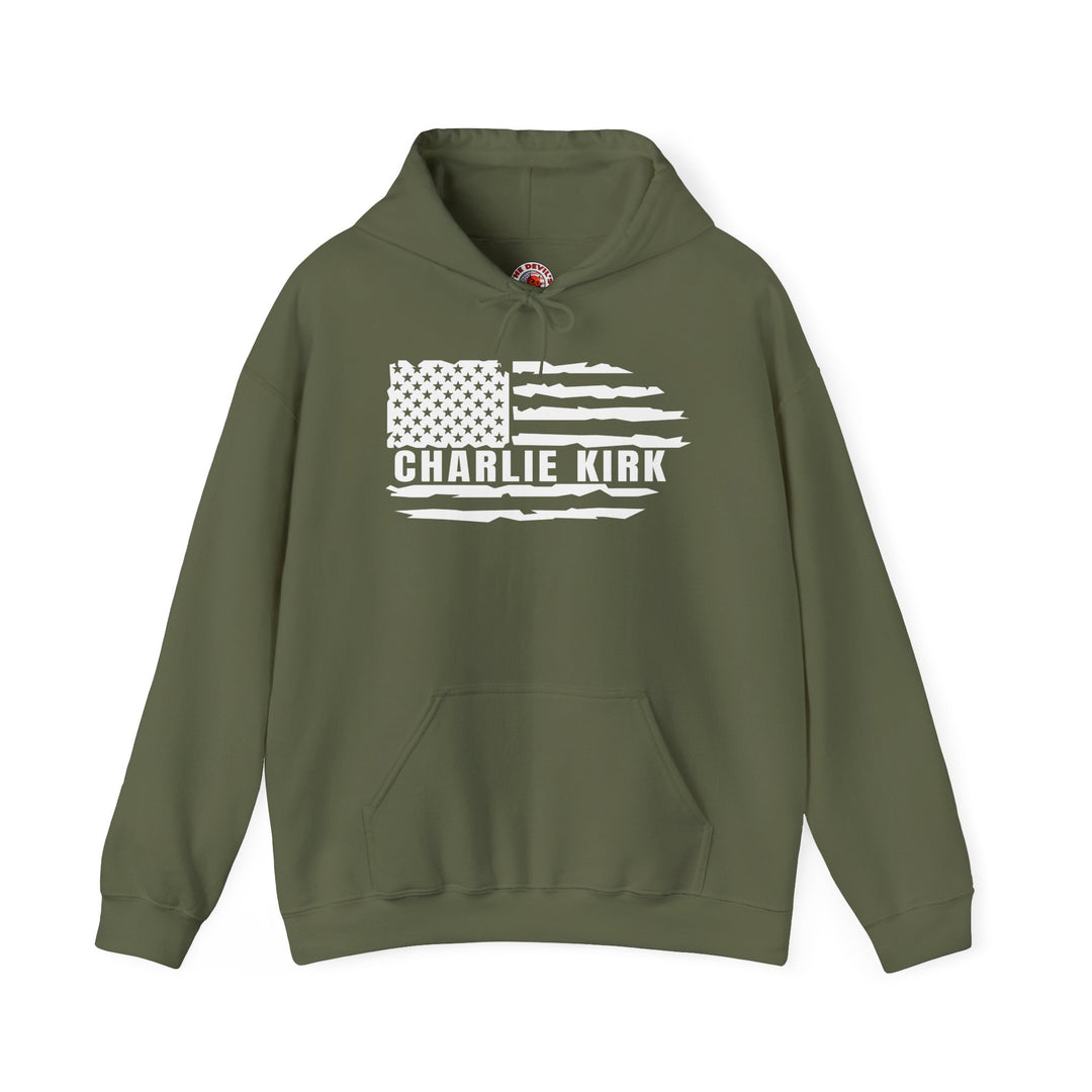 Charlie Kirk Flag Hooded Sweatshirt