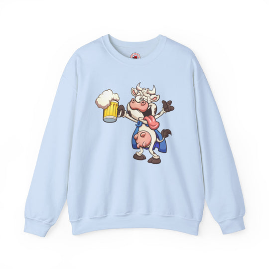 Beer Drinking Cow Crewneck Sweatshirt