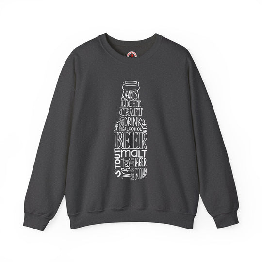 Beer Bottle of Words Crewneck Sweatshirt