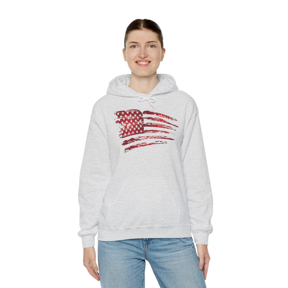 Red American Flag Hooded Sweatshirt