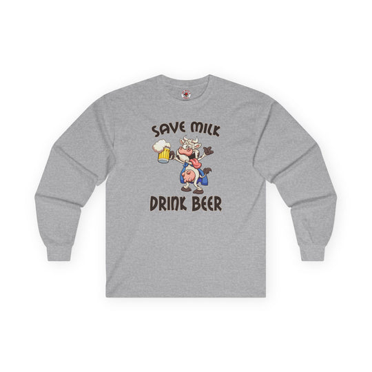 Save Milk Drink Beer Long Sleeve Tee