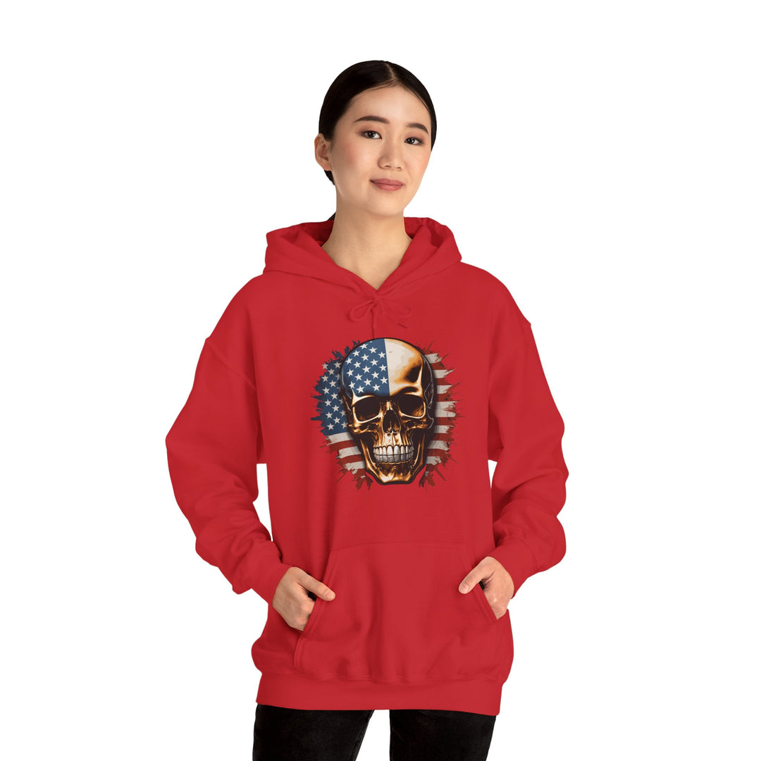 American Flag Skull Hooded Sweatshirt