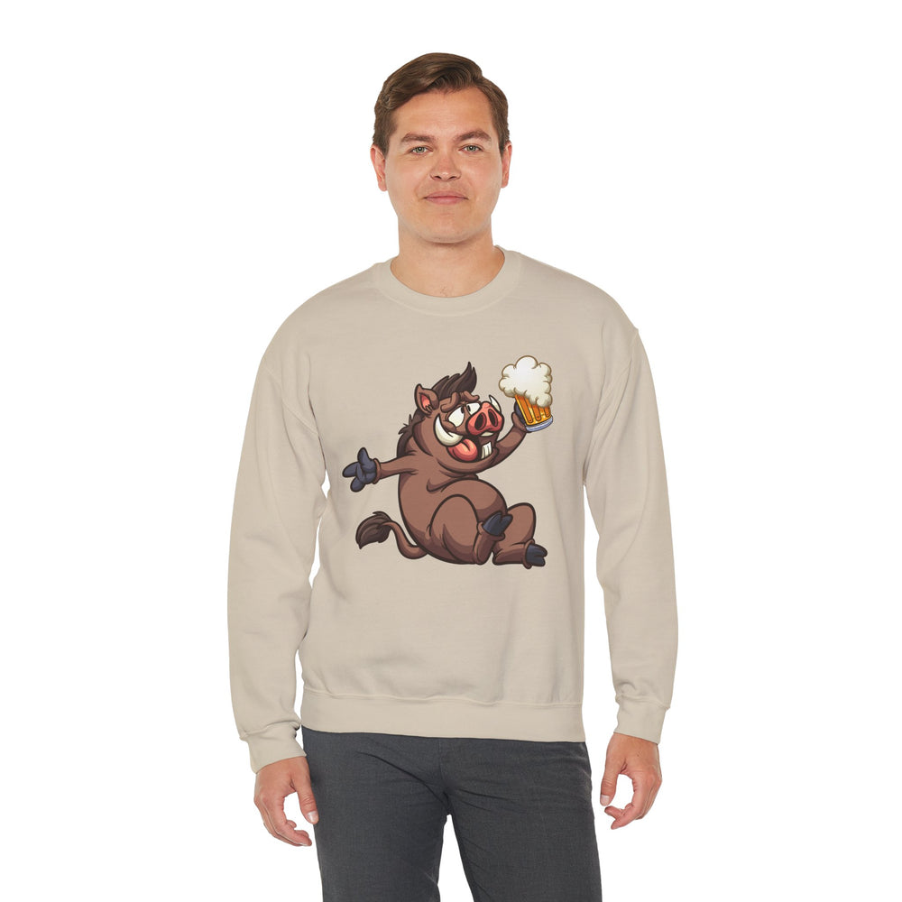 Beer Drinking Boar Crewneck Sweatshirt