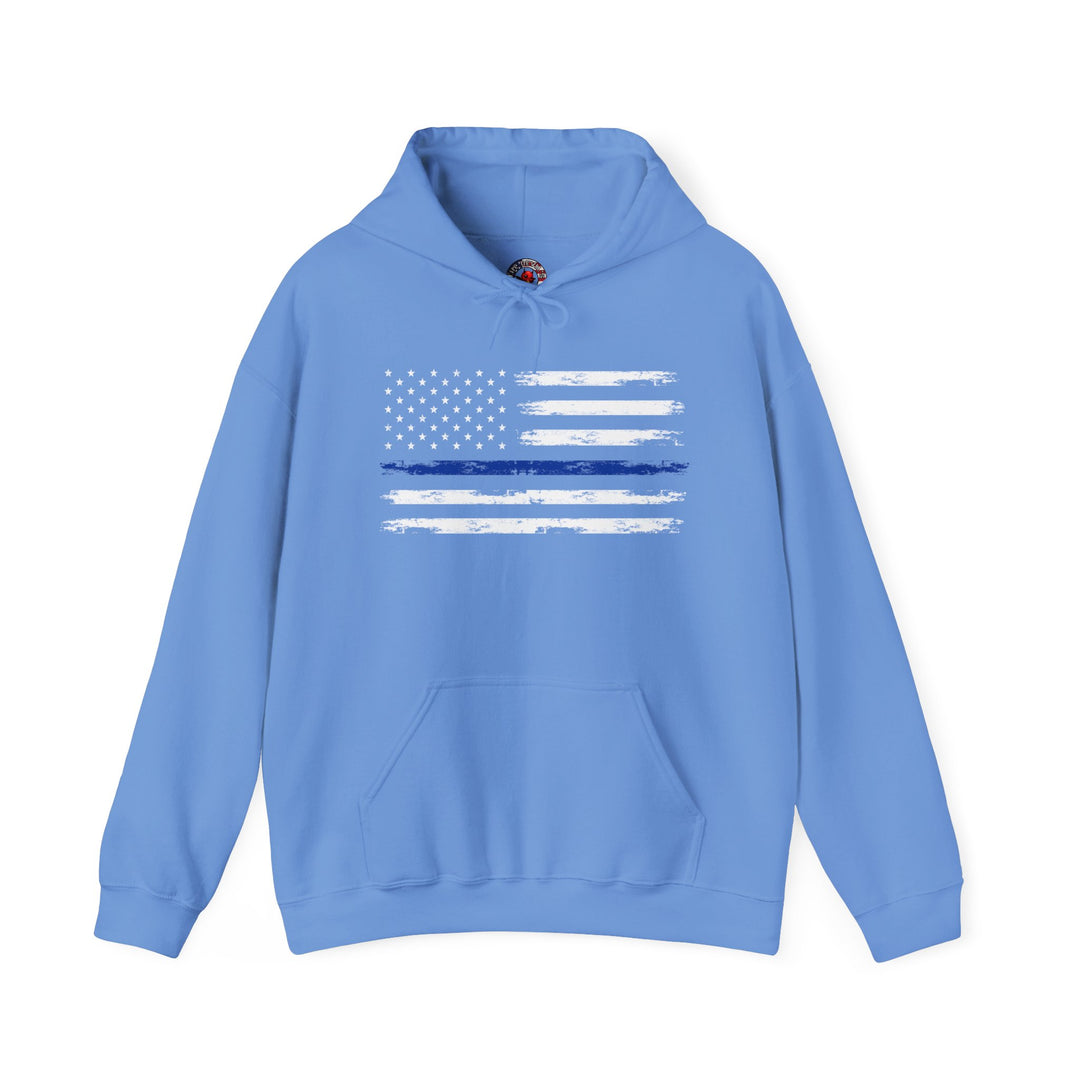 Thin Blue Line American Flag Hooded Sweatshirt