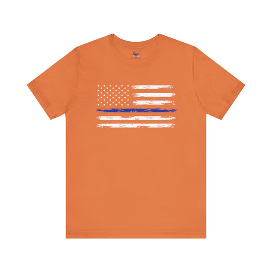 Thin Blue Line American Flag T-Shirt