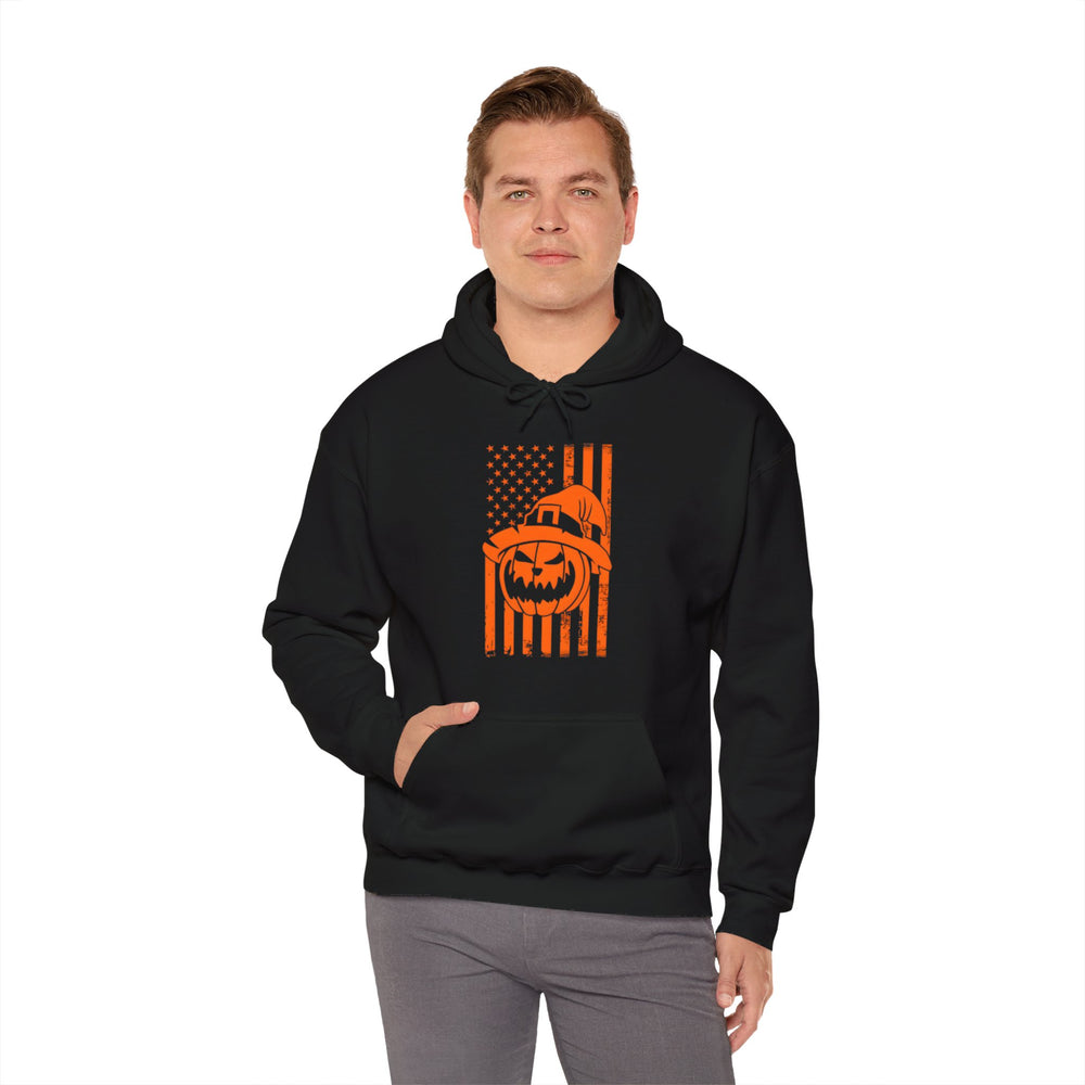 Pumpkin American Flag Hooded Sweatshirt