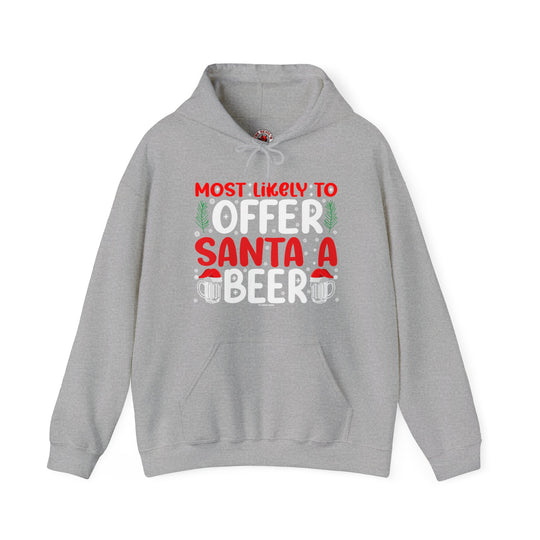 Most Likely To Offer Santa A Beer Hooded Sweatshirt