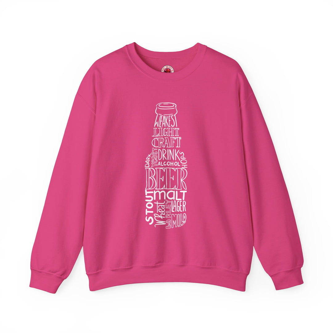 Beer Bottle of Words Crewneck Sweatshirt