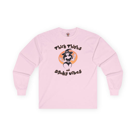 Thick Thighs and Spooky Vibes Long Sleeve Tee