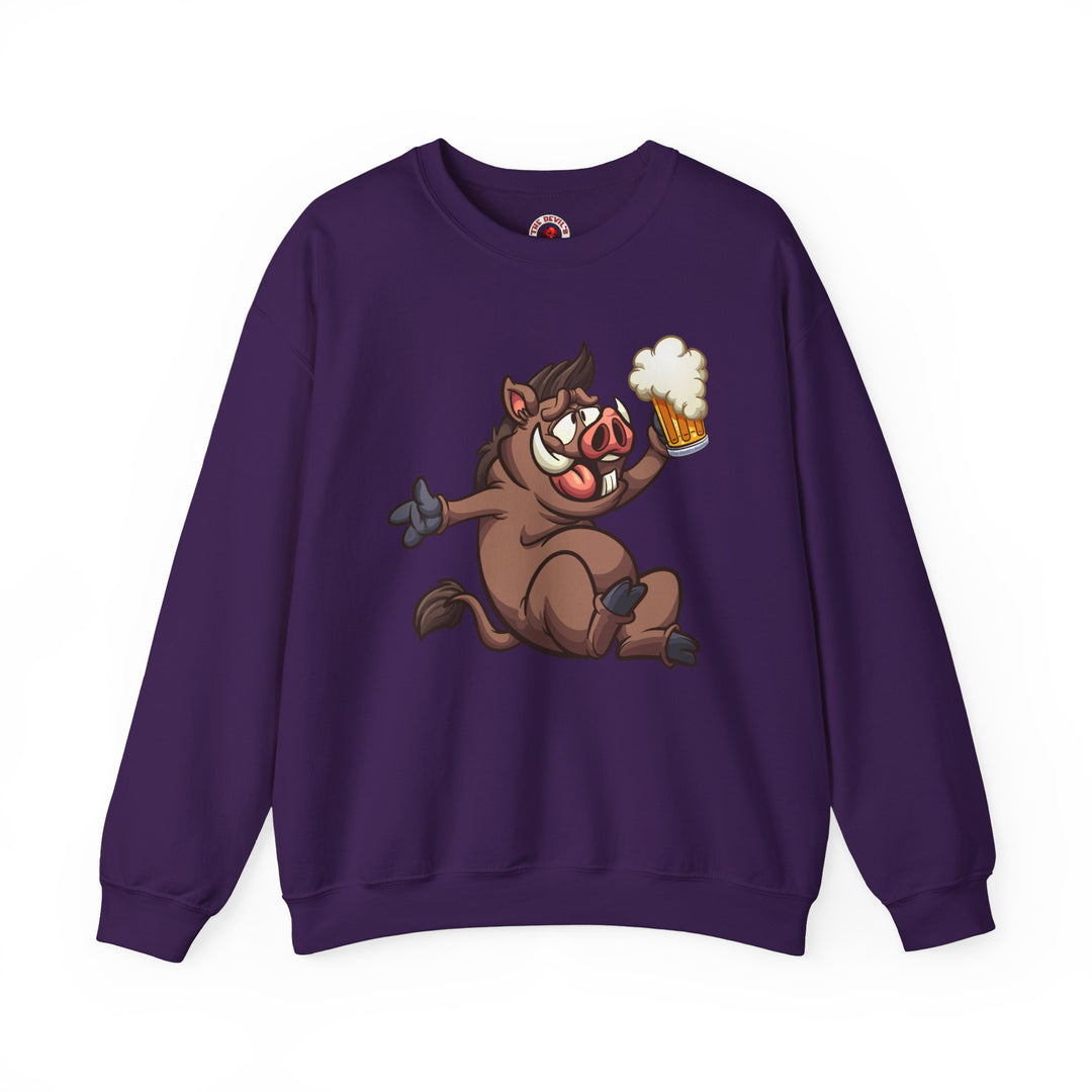 Beer Drinking Boar Crewneck Sweatshirt