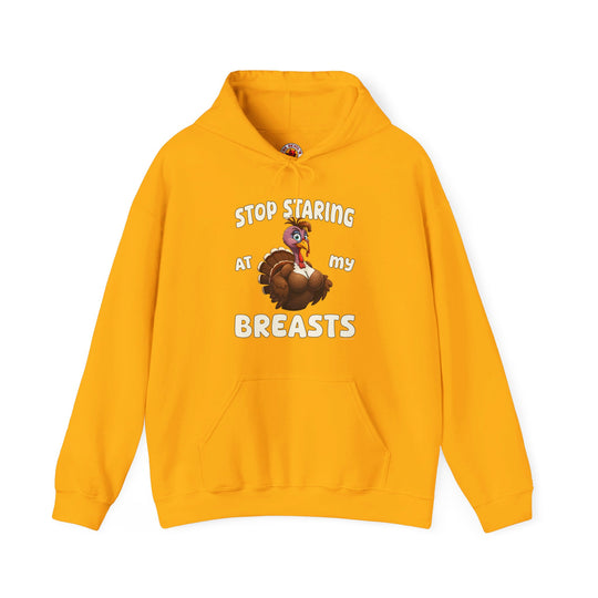 Stop Staring At My Breasts Hooded Sweatshirt