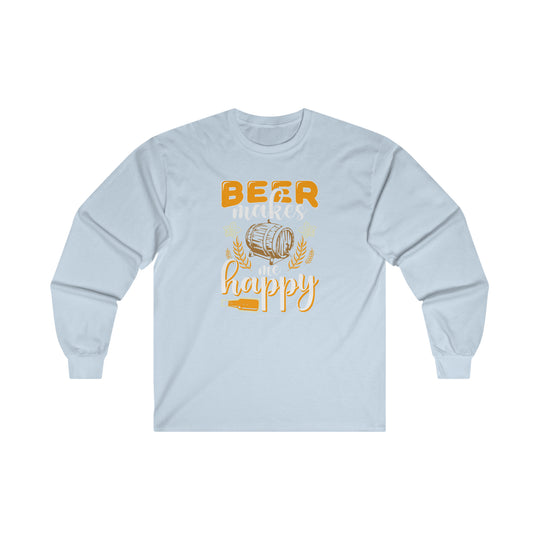 Beer Makes Me Happy Long Sleeve Tee