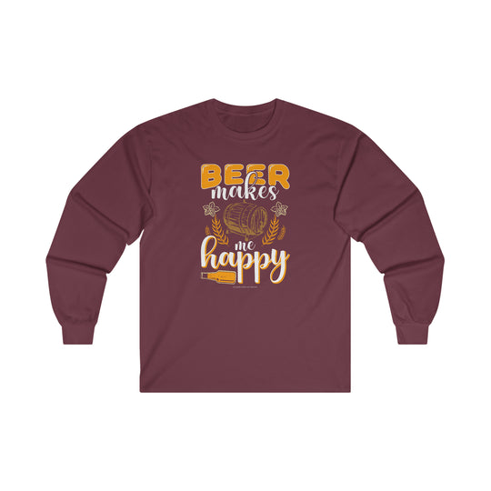 Beer Makes Me Happy Long Sleeve Tee