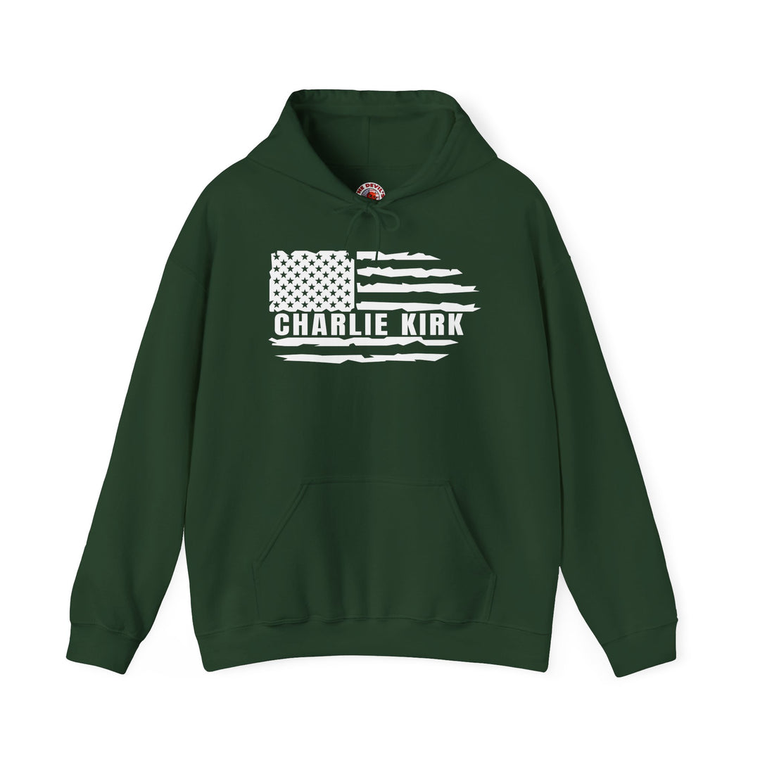Charlie Kirk Flag Hooded Sweatshirt