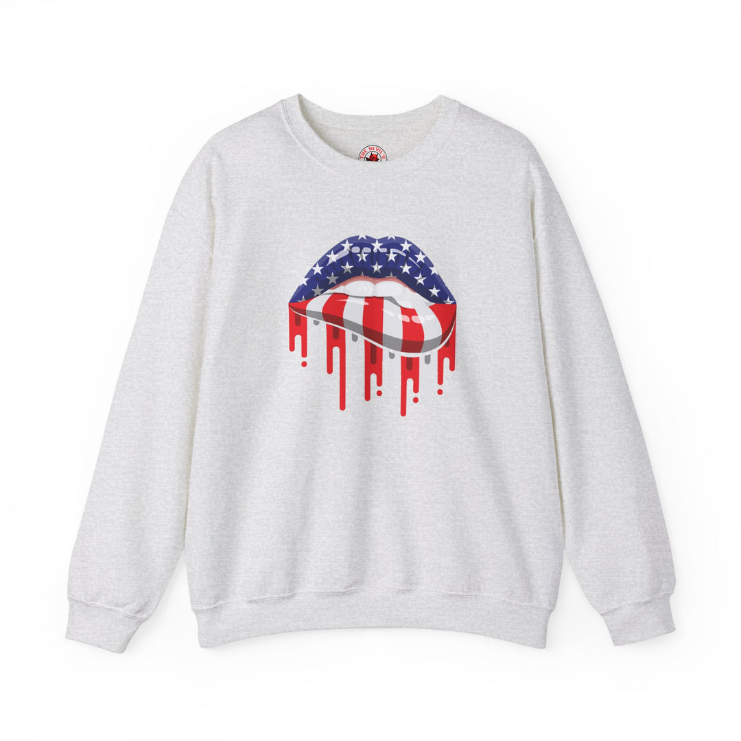 American Flag Lips Crewneck Sweatshirt